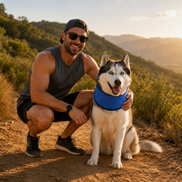 Dog wearing BreezePaws bandana